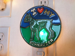 I Love my Schnauzer Night Light with  4 watt  on/off switch