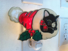 Load image into Gallery viewer, Christmas Cat In a Hat night Light with  4 watt  on/off switch