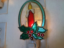 Load image into Gallery viewer, Christmas Candle with Mistletoe night Light with  4 watt  on/off switch