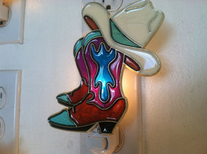 Cowboy Boots and Hat night Light with  4 watt  on/off switch