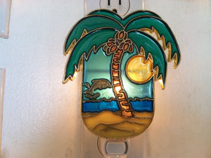 Palm Tree with Dolphin night Light with  4 watt  on/off switch