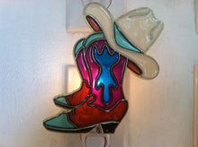 Load image into Gallery viewer, Cowboy Boots and Hat night Light with  4 watt  on/off switch