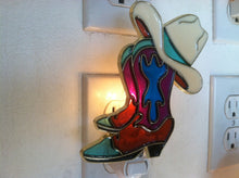 Load image into Gallery viewer, Cowboy Boots and Hat night Light with  4 watt  on/off switch