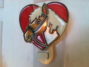 Horse Heart night Light with  4 watt  on/off switch