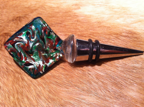 Dichroic Fused Glass Wine Stop