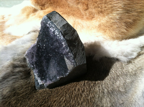 Amethyst Crystal Geode Specimen with Cut Base