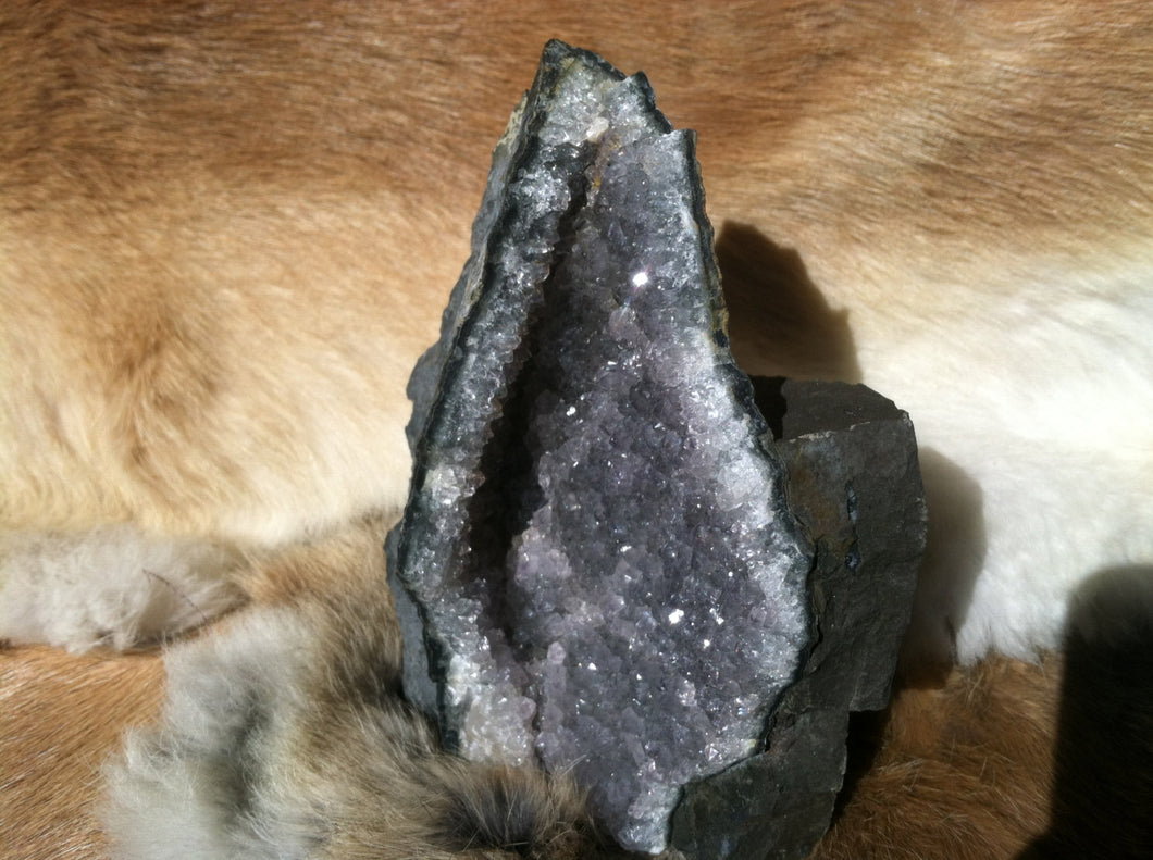 Amethyst Crystal Geode Specimen with Cut Base