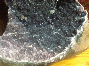 Mystical Black Amethyst Crystal Geode Specimen from Uruguay