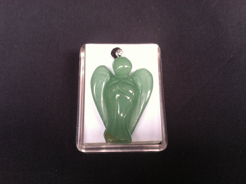 Carved stone Angel necklace.  Made of Jade