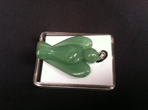 Carved stone Angel necklace.  Made of Jade