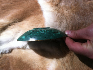 Malachite and Bronze polished bowl