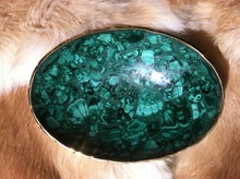 Load image into Gallery viewer, Malachite and Bronze polished bowl