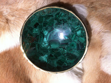 Load image into Gallery viewer, Malachite and Bronze polished bowl