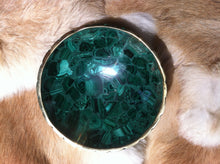 Load image into Gallery viewer, Malachite and Bronze polished bowl