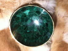 Load image into Gallery viewer, Malachite and Bronze polished bowl