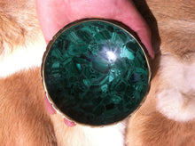 Load image into Gallery viewer, Malachite and Bronze polished bowl