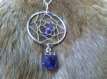 Load image into Gallery viewer, Amethyst dream catcher necklace/pendent  silver