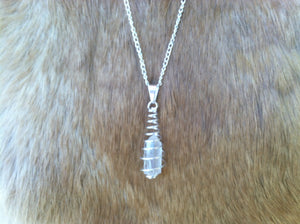 Natural quartz crystal necklace