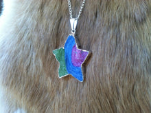 Load image into Gallery viewer, Rainbow geode druze star necklace/pendent  silver