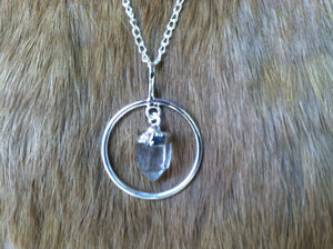 Quartz crystal hope necklace/pendent  silver