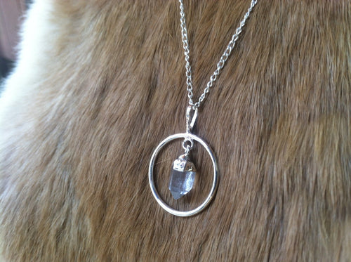 Quartz crystal hope necklace/pendent  silver