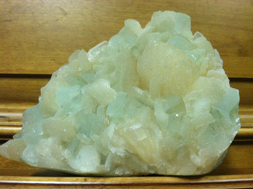 Green Apophyllite and Stilbite crystal mineral specimen