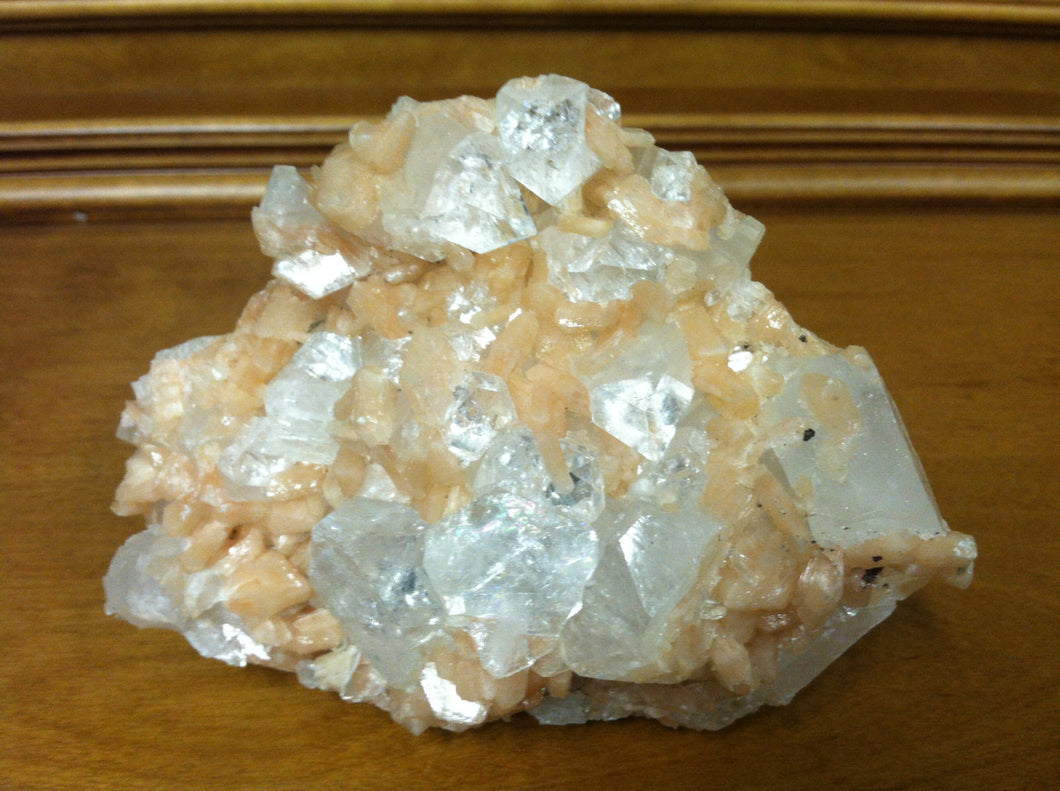 Apophyllite and Stilbite crystal mineral specimen