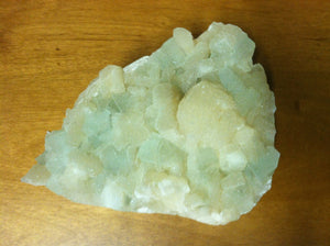 Green Apophyllite and Stilbite crystal mineral specimen